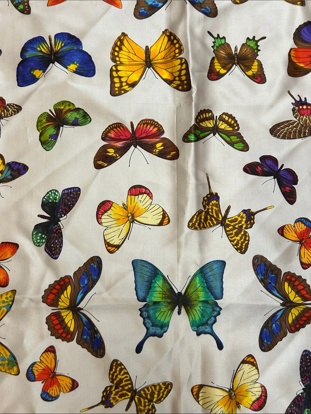 VTG silk Creazione Serica Lariana, Butterfly Print Square Scarf Italy